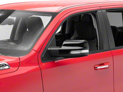 Full Mirror Covers with Turn Signal Openings; Gloss Black (19-24 RAM 1500)