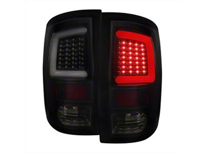 G2 White Bar LED Tail Lights; Gloss Black Housing; Smoked Lens (09-18 RAM 1500 w/ Factory Halogen Tail Lights)