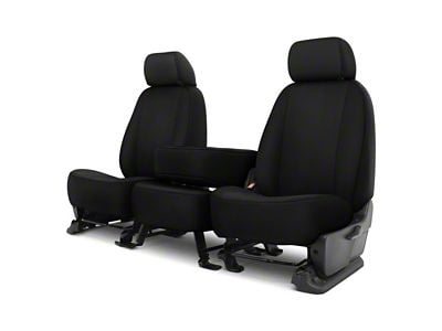 Genuine Neoprene Custom 1st Row Bench Seat Covers; Black/Black (14-18 RAM 1500 w/ Bench Seat)