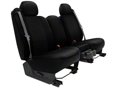 Genuine Neoprene Custom 1st Row Bucket Seat Covers; Black/Black (19-24 RAM 1500 w/ Bucket Seats)