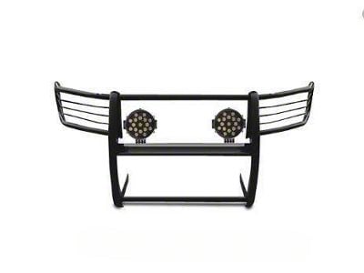 Grille Guard with 7-Inch Round LED Lights; Black (19-24 RAM 1500, Excluding EcoDiesel, Rebel & TRX)