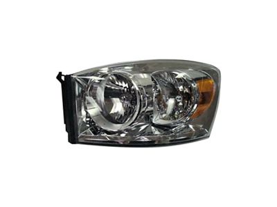 Replacement Halogen Headlight; Chrome Housing; Clear Lens; Driver Side (07-08 RAM 1500)