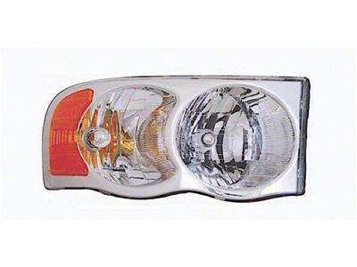 Replacement Halogen Headlight; Chrome Housing; Clear Lens; Passenger Side (02-05 RAM 1500)