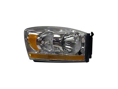 Replacement Halogen Headlight; Chrome Housing; Clear Lens; Passenger Side (2006 RAM 1500)