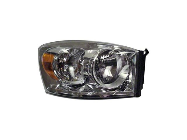 Replacement Halogen Headlight; Chrome Housing; Clear Lens; Passenger Side (07-08 RAM 1500)