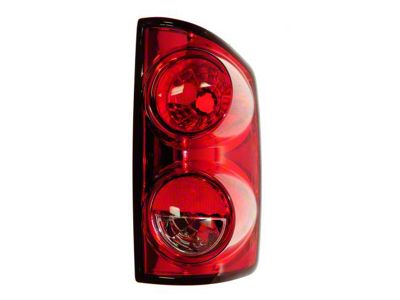 Halogen Tail Light; Chrome Housing; Red Lens; Passenger Side (07-08 RAM 1500)