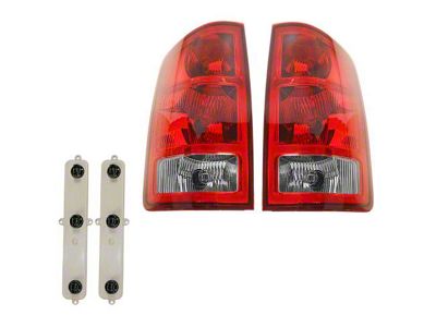 Halogen Tail Lights; Chrome Housing; Red Lens (02-06 RAM 1500)