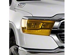 Headlight Covers; Transparent Yellow (19-23 RAM 1500 Big Horn, Laramie, Rebel, Tradesman)