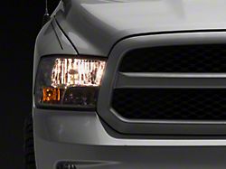 Headlights with Clear Corners; Chrome Housing; Clear Lens (09-18 RAM 1500 w/ Factory Halogen Non-Projector Headlights)
