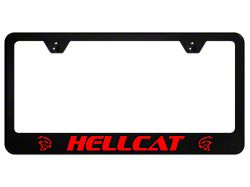 Hellcat License Plate Frame; Red (Universal; Some Adaptation May Be Required)