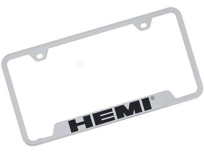 HEMI License Plate Frame; Chrome (Universal; Some Adaptation May Be Required)