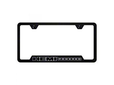 HEMI Powered License Plate Frame; Black (Universal; Some Adaptation May Be Required)