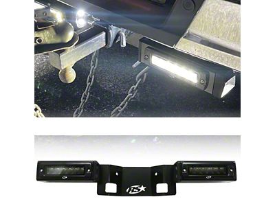 Hitch Bar Reverse 7-Inch LED Flood Lighting Heavy Duty Bolt-On Blacked Out Kit (19-24 RAM 1500)