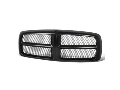 Honeycomb Mesh Style Upper Replacement Grille; Black (02-05 RAM 1500)