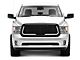 Honeycomb Mesh Style Upper Replacement Grille with LED DRL Lights; Matte Black (13-18 RAM 1500, Excluding Rebel)