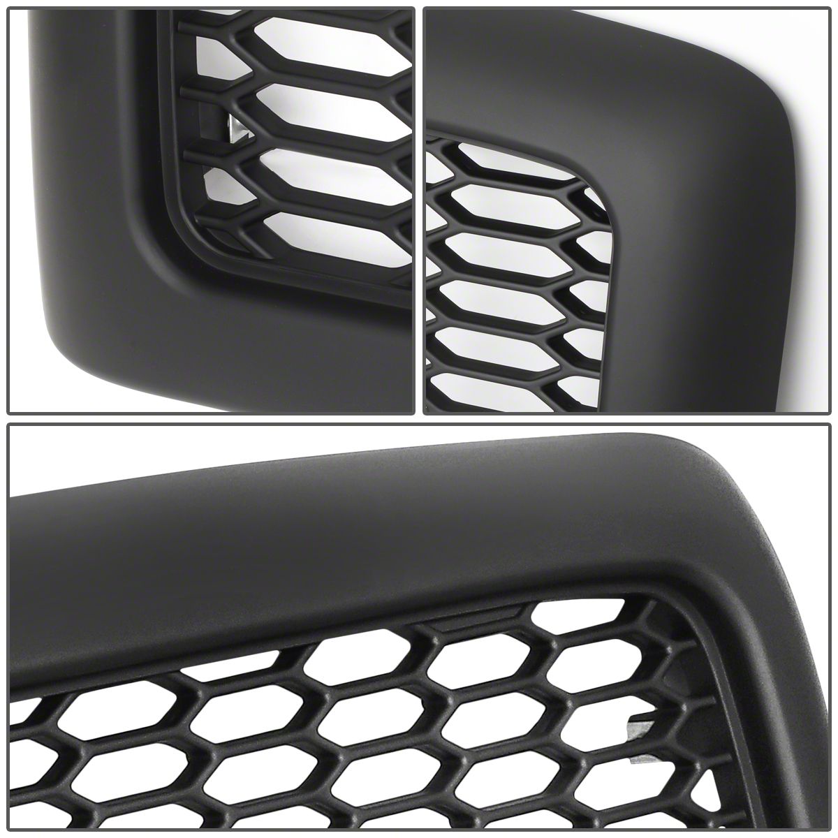 Honeycomb Mesh Upper Grille For 94-01 Dodge Ram 1500/2500/3500 - Gloss Black, Custom Fit