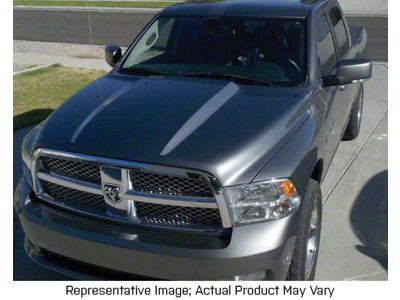Hood Spear Stripes; Gloss Black (09-18 RAM 1500 w/o Sport Hood)