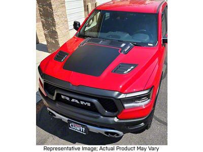 Hood Stripes; Carbon Fiber Black (19-25 RAM 1500 Rebel)