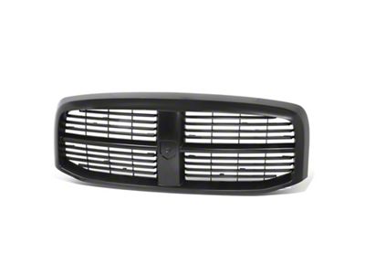 Horizontal Slat Upper Replacement Grille; Black with Chrome Slats (06-08 RAM 1500)