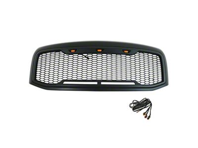 Impulse Upper Replacement Grille with Amber LED Lights; Matte Black (06-08 RAM 1500)