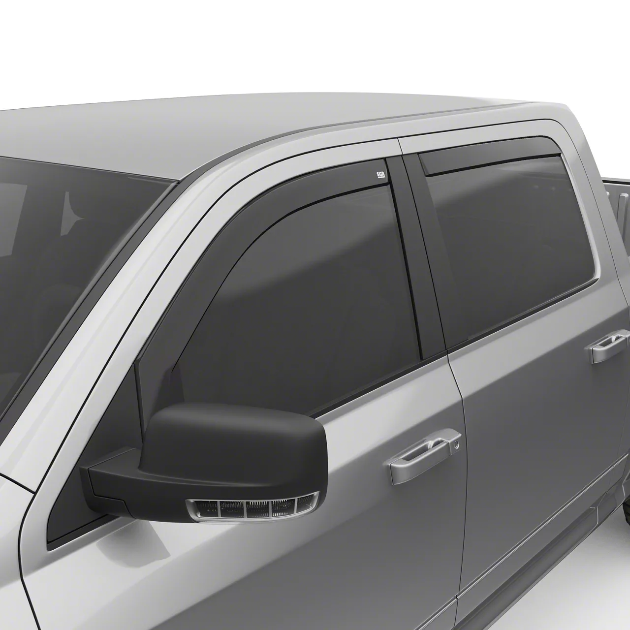 EGR RAM 1500 InChannel Window Visors; Front and Rear; Dark Smoke 572751 (0918 RAM 1500 Crew