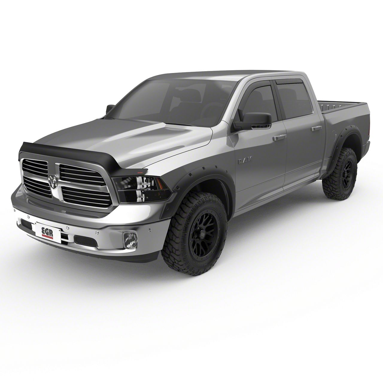 EGR RAM 1500 InChannel Window Visors; Front and Rear; Matte Black 572755 (0918 RAM 1500 Crew