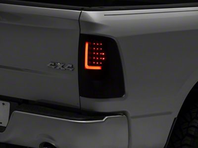 L-Bar LED tail Lights; Black Housing; Smoked Lens (09-18 RAM 1500 w/ Factory Halogen Tail Lights)