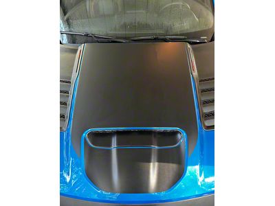 Large Hood Graphic with Small Center Graphic; Matte Black (21-24 RAM 1500 TRX)