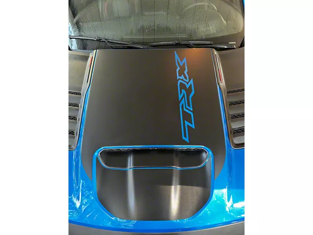 Large Hood Graphic with Small Center Graphic with TRX Logo; Matte Black (21-24 RAM 1500 TRX)