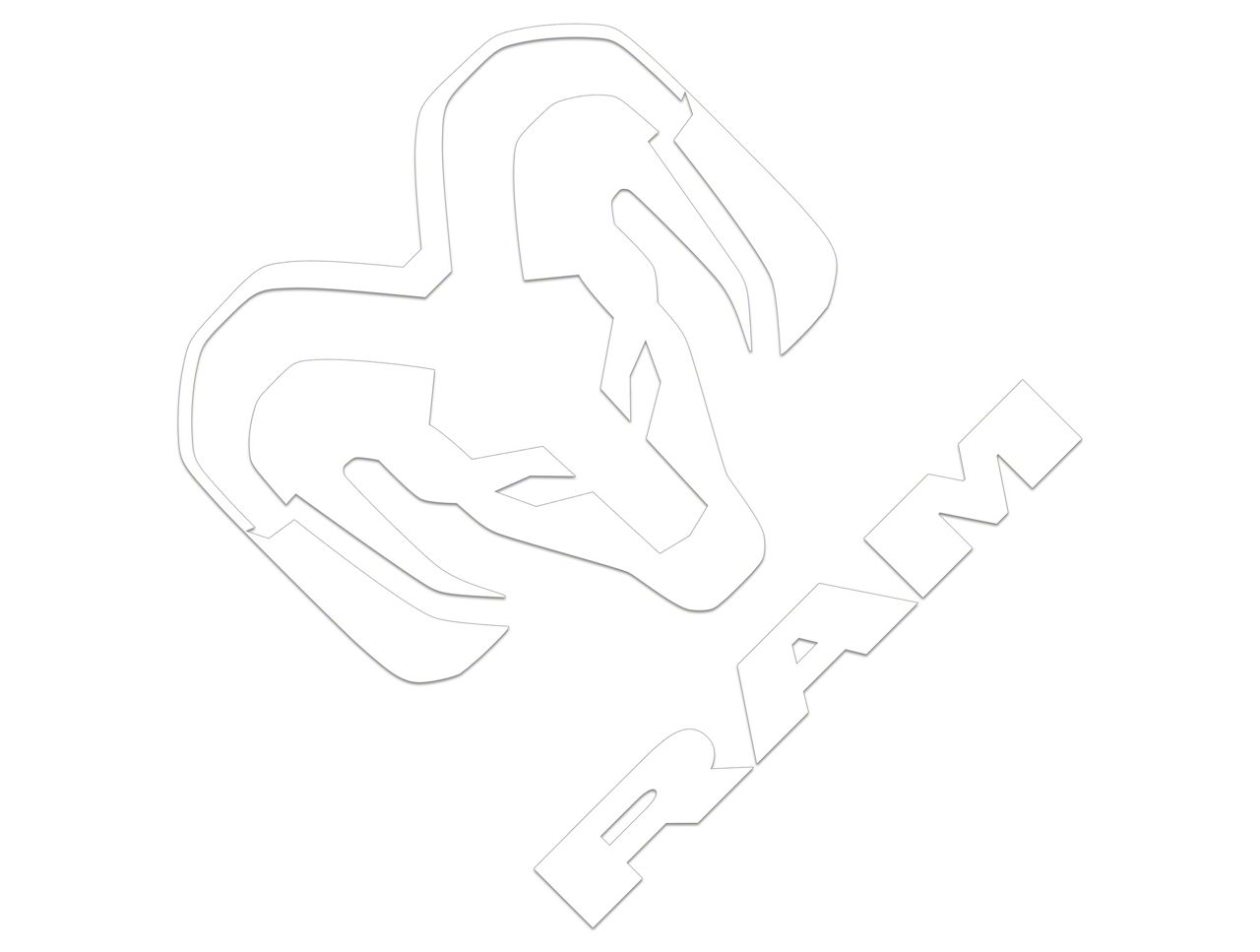 Mopar Licensed by SEC10 RAM 1500 Large RAM Head with Logo; White