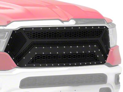 Laser Cut Sheet Replacement Grille; Black (19-24 RAM 1500 Big Horn, Laramie, Lone Star, Tradesman)