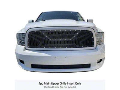 Laser Cut Sheet Upper Grille Insert; Black (09-12 RAM 1500)