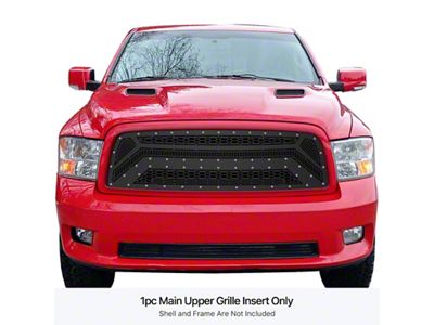 Laser Cut Sheet Upper Grille Insert; Black (09-12 RAM 1500)