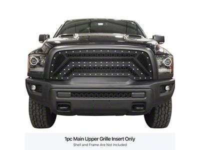 Laser Cut Sheet Upper Replacement Grille; Black (15-18 RAM 1500 Rebel)