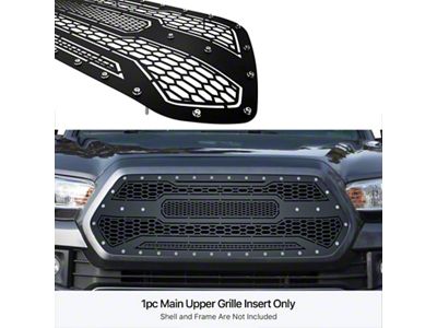 Laser Cut Sheet Upper Replacement Grille; Black (15-18 RAM 1500 Rebel)