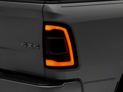 LED Bar Tail Lights; Matte Black Housing; Clear Lens (09-18 RAM 1500 w/ Factory Halogen Tail Lights)