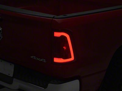 LED Bar Tail Lights; Matte Black Housing; Clear Lens (19-24 RAM 1500 w/ Factory Halogen Tail Lights)