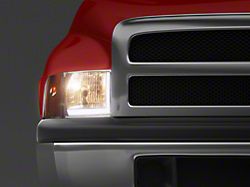 LED DRL Headlights with Amber Corner Lights; Black Housing; Clear Lens (94-01 RAM 1500, Excluding Sport)