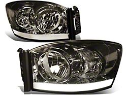 LED DRL Headlights; Chrome Housing; Smoked Lens (06-08 RAM 1500)