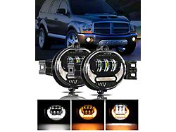 LED Fog Lights with DRL and Amber Turn Signal; Black Housing (02-08 RAM 1500)