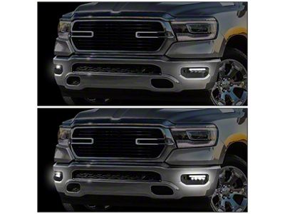 LED Fog Lights with LED DRL; Clear (19-24 RAM 1500 w/ Front Parking Sensors)