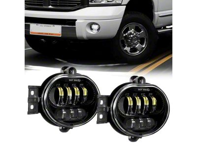 LED Fog Lights; Black Housing (02-08 RAM 1500)