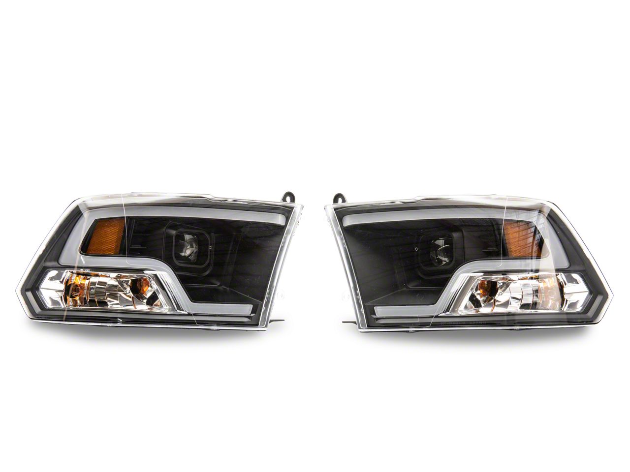 Raxiom RAM 1500 LED Halo Projector Headlights; Black Housing; Clear ...