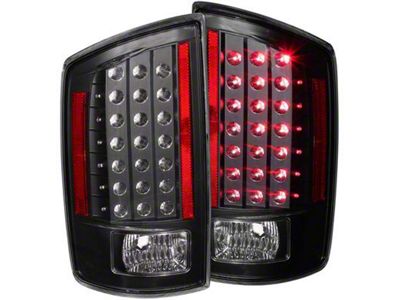 LED Tail Lights; Black Housing; Clear Lens (06-08 RAM 1500)