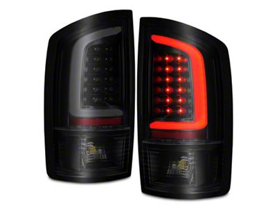 LED Tail Lights; Black Housing; Smoked Lens (02-06 RAM 1500)