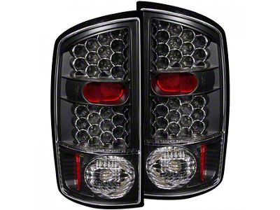 LED Tail Lights; Black Housing; Clear Lens (02-05 RAM 1500)