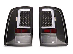 LED Tail Lights; Black Housing; Clear Lens (13-18 RAM 1500 w/ Factory LED Tail Lights)