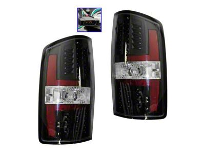 LED Tail Lights; Black Housing; Clear Lens (07-08 RAM 1500)