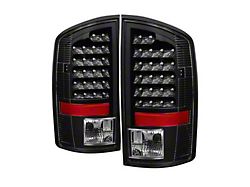LED Tail Lights; Black Housing; Clear Lens (07-08 RAM 1500)