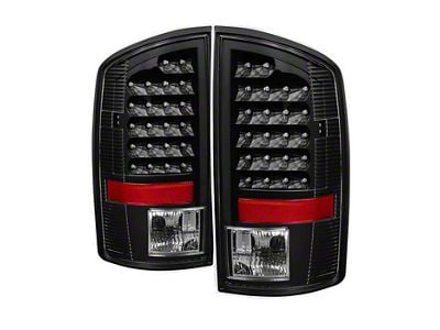 LED Tail Lights; Black Housing; Clear Lens (07-08 RAM 1500)